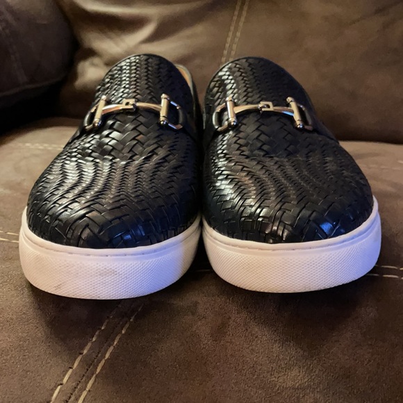 Marc Nolan Navy Woven Horse-Bit Sneakers - Picture 4 of 9